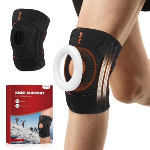 MitButy Knee Support for Men & Women – Adjustable Knee Brace with Open Patella & Built-in Patella Gel Pads for Running, Walking, Gym, Arthritis – Knee Strap Protector & Relief for Sports & Daily Activities