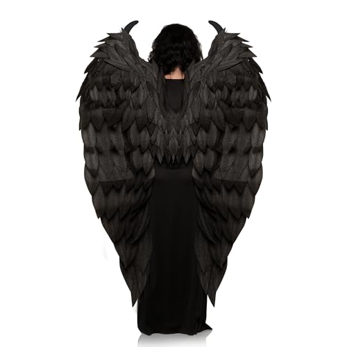 UNDERWRAPS Big Evil Queen Wings - Halloween Angel Costume for Girls, Large Cosplay Wings, Angel Wing Accessories, Evil Witch Costumes, Halloween Costume Props