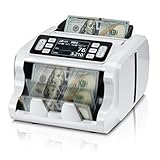MUNBYN IMC09 Mixed Denomination Money Counter Machine, Value Counting, UV/MG/IR/MT Bill Counter, 3.5" TFT Display Money Counting Machine, USD, EUR, MXN, CAD Cash Counter for Business (White)