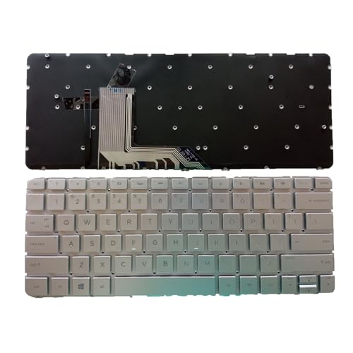 Laptop Replacement US Layout with Backlit Keyboard for HP Spectre X360 13-4000 13-4001DX 13-4002DX 13-4003DX 13-4005DX 13-4013DX 806500-001 Silver TPN-Q157 Q213
