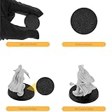 100PCS Miniature Bases with 120PCS Adhesive, 25mm 32mm 40mm Mix Black Round Plastic Model Bases for Gaming Miniatures or Wargames Boardgaming Table Games