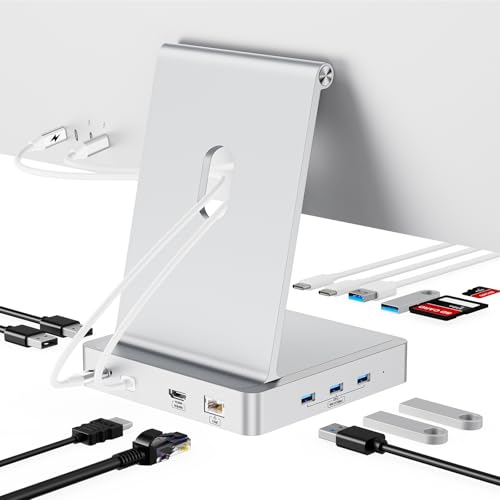 13-Port USB C Hub for iMac 24 inch 2021/2023/2024, iMac Accessories for iMac M1/M3/M4, iMac USB Hub with 5 USB-A & 2 USB-C 3.0 Ports, 4K@60Hz HDMI, 1Gbps Ethernet, SD/TF, M.2 NVME SSD (Not Included)