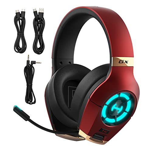 Edifier Hecate GX Hi-Res Gaming Headset for PS4/ PS5/ PC/Switch/Xbox Gamepad - USB/Type-C/3.5mm Wired Gaming Headphones with Microphone RGB Lighting - ENC Noise Cancelling - 50mm Driver (Red)