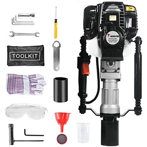 4 Stroke 38CC JKCHEN PRO Gas Powered T Post Driver Hammer Drills, Gasoline Pile Driver Fencing Tool Machine