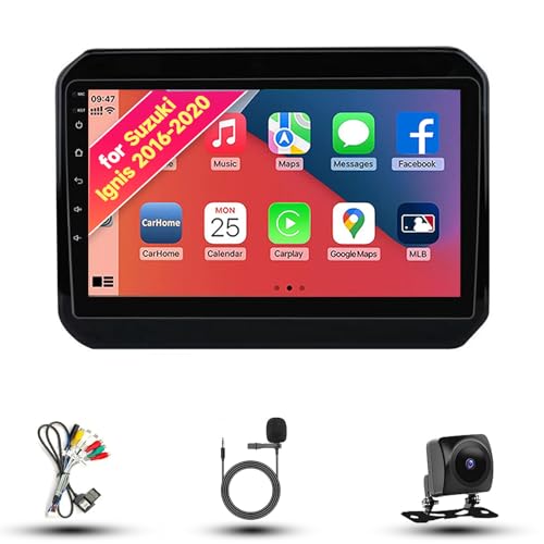 Radio for Suzuki Ignis 2016-2020 Android 13 9" IPS Touch Screen, Car Stereo with CarPlay & Android Auto, GPS Navigation DSP SWC 5G WiFi Camera 8CORE 2+32GB