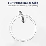 Avery Metal Rim Key Tags, 1.25" Diameter Tag, Metal Split Ring, White, 50 Tags (11025)