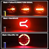 Ourbest LED Trailer Round Turn Signal Tail Light, 5inch Truck Rear Hamburger tail Light Waterproof Stop Indicator Lamp 12V 24V for Trailer Truck Lorry Caravan Van