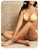 Niidor Adhesive Bra Strapless Sticky Invisible Push up Silicone Bra for Backless Dress with Nipple Covers Nude(A Cup)