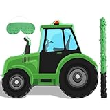 Aoriher Construction Dump Truck Piñata with Blindfold and Bat Construction Party Supplies Tractor Excavator Piñata for Kids Truck Birthday Decor(Tractor)