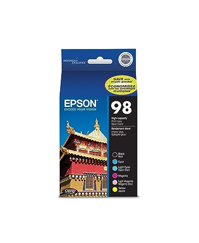 EPSON 98 Claria Hi-Definition Ink High Capacity Black & Color Combo Pack (T098120-BCS) Works with Artisan-700, 710, 725, 730, 800, 810, 835, 837