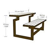 LIFETIME 60054 Convertible Bench / Table, Faux Wood Construction