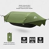 Rivenlo Camping Hammock Tent with Mosquito Net & RainFly, 3 in 1 Waterproof Lightweight Portable Sleeping Hammock Bug Backpacker Travel Outdoor Gear with Tree Strap Swing, for Hiking Patio Expedition