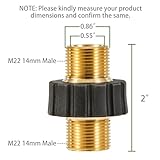 FIXFANS Pressure Washer Adapter Set, M22-14mm Male Fitting to M22-14mm Male Swivel, 5000PSI Pressure Washer Hose Thread Kit