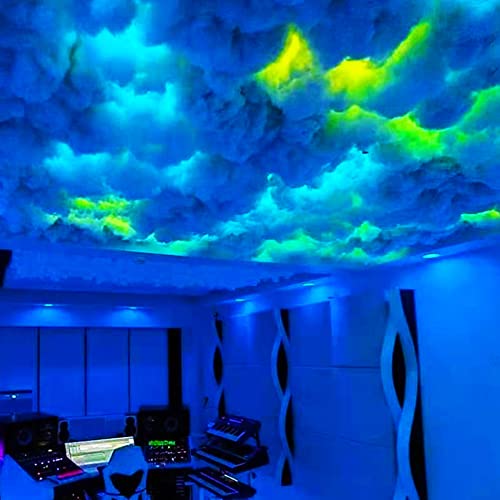 MOFGOE Giant 3D Cloud Lights, LED Light for Clouds Ceiling, RGB Thunder Cloud Lamp, Music Sync Multicolor Changing Atmosphere Night Light, for Gaming Room Bedroom Decor,16ft/5m