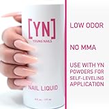 Young Nails Liquid Nail Monomer for Acrylic Nail Powder - Professional Liquid Monomer, Acrylic Nails At Home, Low Odor, MMA Free, Non-Yellowing, 6 oz