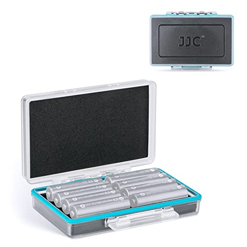 AA Battery Storage Case Holder Organizer, Compact PC Battery Box for 8pcs AA or 14500 Batteries, Water-Resistant and Easy to Carry