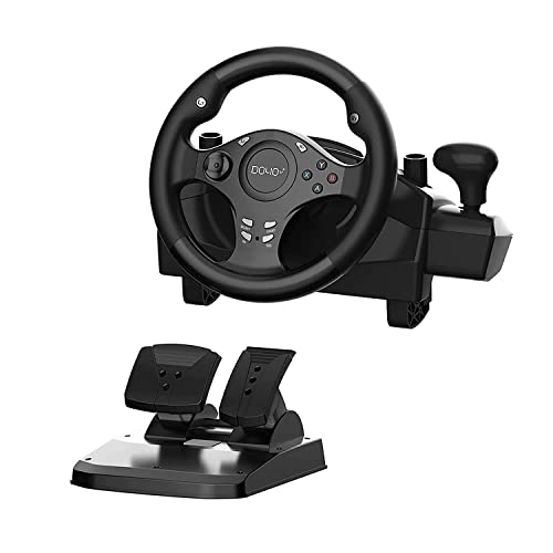 DOYO Racing Wheel - Gaming Steering Wheel for PC, 270 Degree Driving Simulator Race Xbox Steering Wheel and Pedals with Dual Vibration for PS4, Xbox One, Xbox Series X|S, PS3, Switch, Android