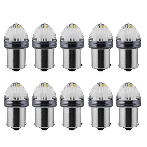 10Pcs P21W 1156 BA15S LED Bulb 1157 BAY15D LED Car Turn Signal Brake Lights R5W R10W 12V Automobiles Lamp 1200LM,White,1156 BA15S P21W