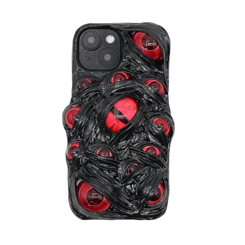 qizjio Horror Halloween Phone Case Weird Eye 3D Junk Phone Case for iPhone 15 Gothic Funny Phone Cases