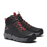 Timberland PRO Men's Morphix 6 Inch Composite Safety Toe Waterproof Industrial Casual Sneaker Boot, Black/Red-2024 New, 11