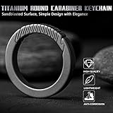 TISUR Titanium Carabiner Keychain Clip,D Key Rings for Keychains,Quick Release Keychain,Key Chain Clip for Men Women (Gray-Round)