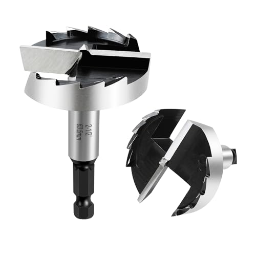 2-1/2 Inch Forstner Bit for Woodworking,2-1/2" Forstner Drill Bit for Wood,Wood Drill Bit Woodworking Hinge Cutter Tool for Woods Plywood Plastic