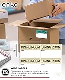 enKo - 2 x 3 Inch Extra Large Home Moving Packing Labels Stickers for Box - Color Coded for Boxes, Packing Box Fragile Stickers (800 Labels, 4 Bedroom House)