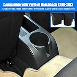 Car Armrest Box for Volkswagen VW Golf Hatchback 2010-2012 / Jetta 2007~2012 Accessories Center Console Organizer Arm Rest Double Layer Storage Space with 3 Charging USB Ports (Black stitching)