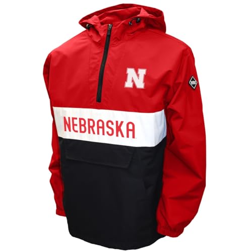 Franchise Club Mens College Alpha Anorak Jacket (Nebraska Red, Large)