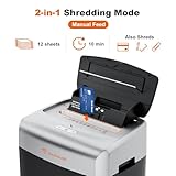 Bonsaii Paper Shredder for Office, 110-Sheet Autofeed Heavy Duty Shredder for Home Office Use, 30 Minutes/Micro Cut/P-4 High Security Level/6 Gallon Large Bin