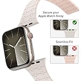 Amizee Magnetic Bands Compatible with Apple Watch Band 49mm 46mm 45mm 44mm 42mm 41mm 40mm 38mm Women Men, Sport Silicone Strap for iWatch Ultra 2 Series 10 9 8 7 6 SE 5 4 (42/41/40/38, Starlight Pink)