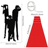 6.5 x 5 ft VIP Photography Backdrop Red Carpet Backdrop Film Movie Banner Paparazzi Props Party Accessory and Runner Red Carpet Runner 2.6 x 15 ft with Tape for Theme Party Decorations