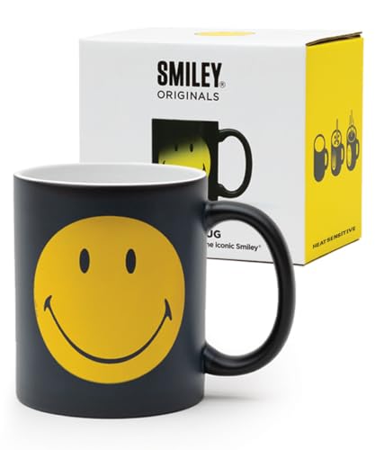 Suck UK - Smiley Heat Changing Mug | Colour Change Mug | Coffee Gifts for Men | Coffee Mugs Dad & Tea Cup | Mens Gifts Ideas & Unique Fathers Gift | Large Mugs Men & Cup for Dad