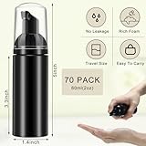 70 Pcs 2 oz Plastic Foam Soap Dispensers Refillable Lash Shampoo Bottles with Pump Mini Eyelash Cleaning Foam Bottle Dispenser for Refillable Travel Cosmetics (Black)