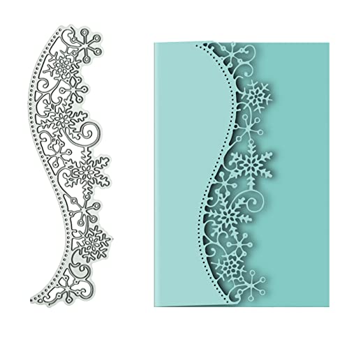 Snowflake Lace Border Metal Die Cuts,Merry Christmas Snowflake Flower Cutting Dies Cut Stencils DIY Scrapbooking Decorative Embossing Paper Scrapbooking Card Making