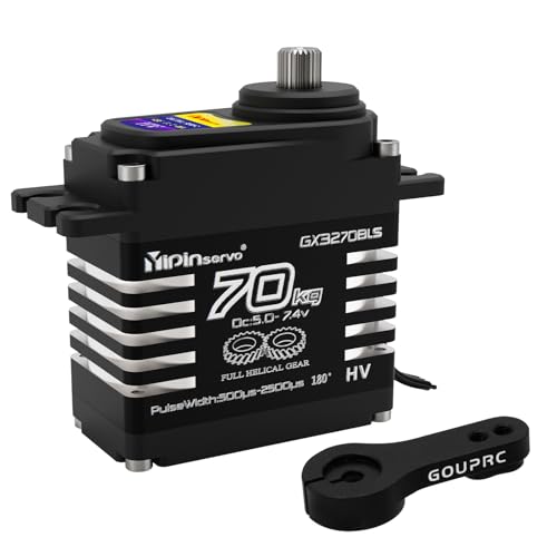 GOUPRC 70kg Brushless Servo for 1/8 1/10 1/12 RC Truck Car Crawler Boat Robot, 8.4V Oblique Gear High Torque Servo