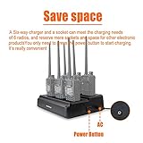 BAOFENG UV-5R Six-Way Charger Multi-Unit Charger Station for BF-F8HP UV-5R UV-5RE UV-5R Retevis RT-5R RT-5RV Mirkit UV-5R MK4 Walkie Talkie and Battery(1Pack)