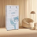 JUOPTGJ Plastic Drawers Dresser,Cartoon Pattern Storage Cabinet with 6 Drawers,Home Cute Closet Drawers Tall Dresser Organizer for Clothes,Playroom,Bedroom Furniture 19.69 * 13.78 * 40.16in