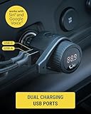 Scosche BTFM9 FM Bluetooth Transmitter Car, Dual 12W USB-C and USB-A Charging Ports, Fast Type C Car Charger, Wireless Radio Bluetooth Adapter, Hands-Free Car Kit for Calls, Siri and Google Assistant