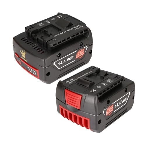TAURUSKING 2 Packs 3.0Ah Compatible with Bosch 14.4V Battery Replacement (Real Capacity Label) 14.4 Volt Drill Batteries BAT607 BAT614 AL1860 BC660