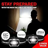 GearLight 2Pack LED Headlamp - Outdoor Camping Head Lamps with Adjustable Headband - Lightweight Battery Powered Bright Flashlight Headlight with 7 Modes and Pivotable Head and Red Light