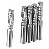 Hilitand 5pcs 6mm Shank End Mills Tungsten Carbide Single Flute Spiral Milling Cutters CNC Milling Bits