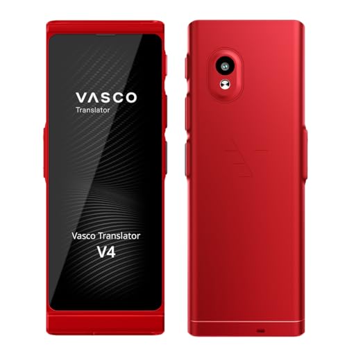 Vasco V4 Language Translator Device | 108 Languages | Free Lifetime Internet in Almost 200 Countries | Ruby Red
