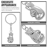 LUOZZY 12 pcs Boxing Glove Keychain Metal Mini Boxing Glove Key Ring Hanging Pendants Bag Charms for Sports Party Favors Team Gift Silver