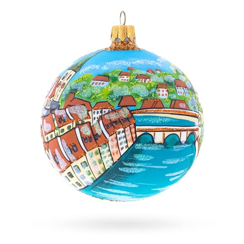 Old City, Bern, Switzerland Glass Ball Christmas Ornament 4 Inches