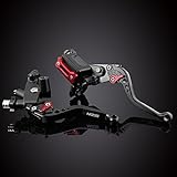 MZS Black 7/8 Levers Set Brake Master Cylinder Clutch Lever Universal Short Adjustable CNC Compatible with Motorcycle Street Sport Dirt Pit Mini Bike Scooter ATV