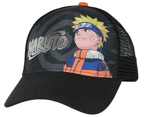 Bioworld Naruto Youth Trucker Hat Naruto Uzumaki Adjustable Boys Kids Hat Black