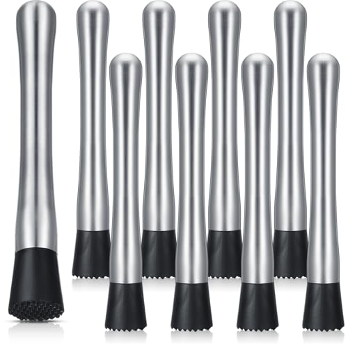 Zonon 16 Pieces Muddler for Cocktails Stainless Steel Drink Muddler 8 Inch Long Mojito Tool Muller for Drinks Ice Crusher Bartender Tools Set Home Bartender Bars Accessories