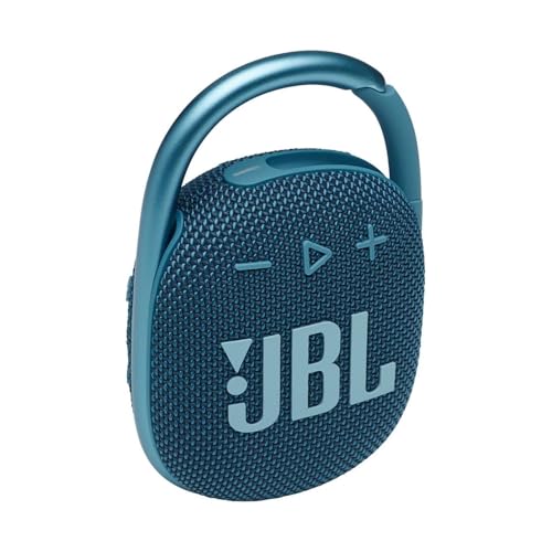 JBL Clip 4 - Portable Mini Bluetooth Speaker, big audio and punchy bass, integrated carabiner, IP67 waterproof and dustproof, 10 hours of playtime, speaker for home, outdoor and travel (Blue)