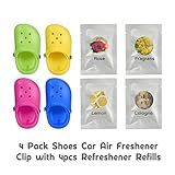 ZJCAHXJ 4 Pack Cute Shoe Car Air Freshener Vent Clips with 4PCS Refills Solid Fragrance Replacement Pads Car Perfume Clip Car Interior Decor Accessories for Men/Women,Best Gife for Friend